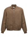 Saint Laurent Twill Teddy Bomber Jacket In Green