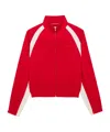 Saint Laurent Teddy Jacket With Contrast Panels And High Collar In Rouge