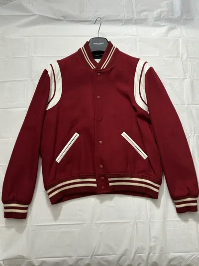 Pre-owned Saint Laurent Teddy Jacket In Wool In Red