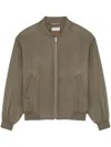 Saint Laurent Zipped Bomber Jacket In Green