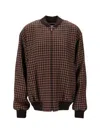 Saint Laurent Checked Pattern Loose Zip Jacket In Multi