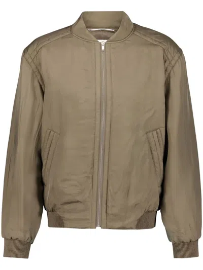 Saint Laurent Ter-repllent Serge Nylon Bomber Jacket In Brown