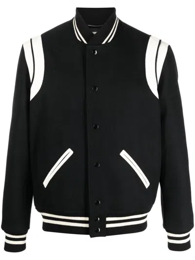 Saint Laurent Eddy Cotton Jacket In Nero