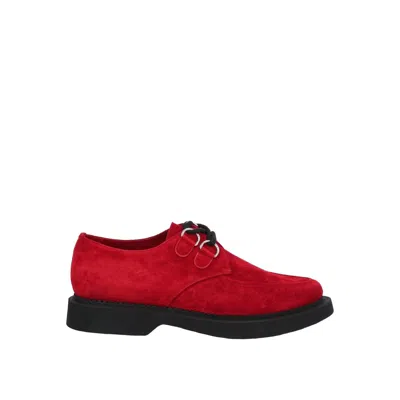 Saint Laurent Teddy Suede Derbies In Red