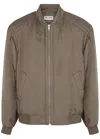 Saint Laurent Zipped Bomber Jacket In Khaki