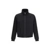 Saint Laurent Black Jacket With High Neck And Logo Lettering On The Front In Tech Fabric Man