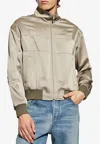 Saint Laurent Teddy Zip-up Bomber Jacket In Khaki