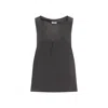 Saint Laurent Scoop-neck Silk Tank Top In Black