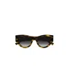 Saint Laurent Temple Cat-eye Sunglasses In Black