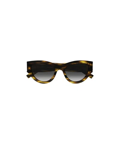 Saint Laurent Temple Cat-eye Sunglasses In Black
