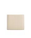 Saint Laurent Textured Bi-fold Leather Wallet In Nude
