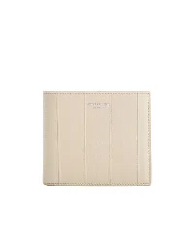 Saint Laurent Textured Bi-fold Leather Wallet In Nude