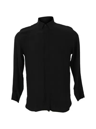 Pre-owned Saint Laurent Textured Cotton Shirt In Black