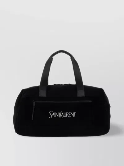 Saint Laurent Textured Duffle Bag For Travel In Black