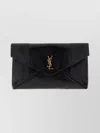Saint Laurent Large Ysl Envelope Pouch Clutch Bag In Leather
