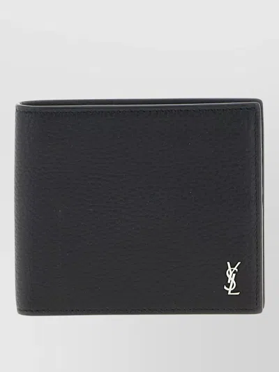 Saint Laurent Textured Leather Horizontal Wallet And Cardholder