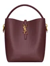 Saint Laurent Le 37 Ysl Bucket Bag In Smooth Leather In Burgundy