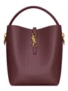 Saint Laurent Le 37 Ysl Bucket Bag In Smooth Leather In Burgundy