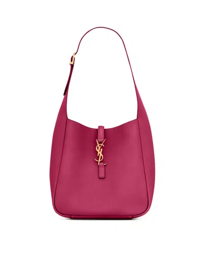 Saint Laurent The 5 À 7 Small And Soft In Hammered Leather In Red