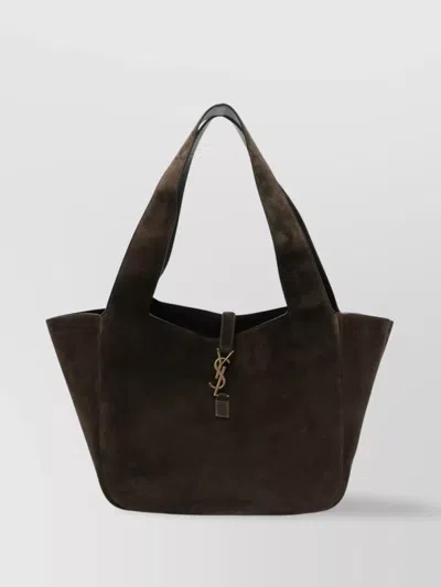 Saint Laurent The 5 To 7 Suede Bag In Brown