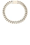 Saint Laurent Thick Curb Chain Necklace In Argent Oxyde