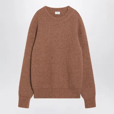 Saint Laurent Thick Knit Pullover In Brown