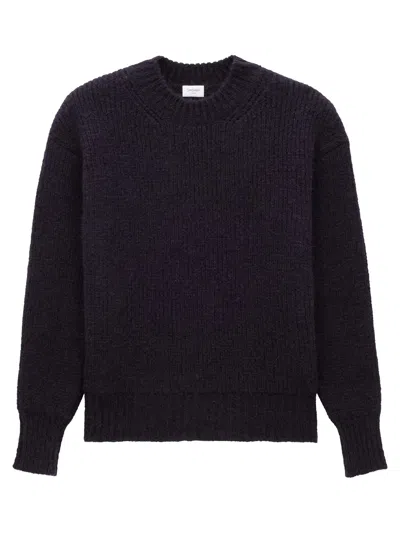 Saint Laurent Thick Knit Pullover In Blue