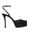 Saint Laurent Leather La Scandale Platform Sandals 85 In Black