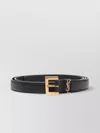 Saint Laurent Grained Leather Cassandre Belt With Square Buckle Accessories