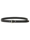 Saint Laurent Thin "cassandras" Belt In Black