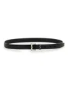 Saint Laurent Thin "cassandras" Belt In Black