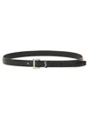 Saint Laurent Thin "cassandras" Belt In Black