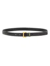 Saint Laurent Thin "cassandras" Belt In Black