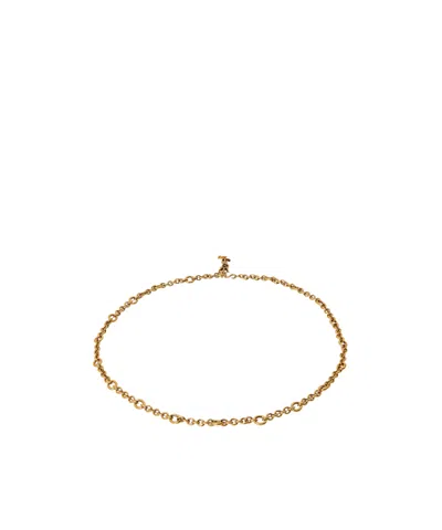 Saint Laurent Thin Chain Belt In Gold