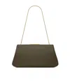 Saint Laurent Thin-chain Clutch In Brown