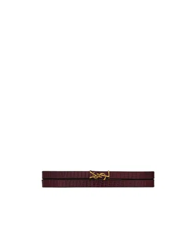 Saint Laurent Thin Double Layer Bracelet In Red