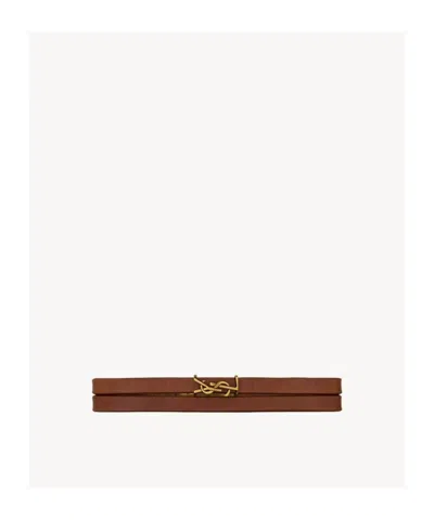 Saint Laurent Thin Double Loop Bracelet In Yellow