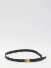 Saint Laurent Thin La 66 Belt In Black