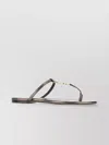 Saint Laurent Cassandra Slides In Laminated Metallic Leather