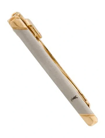 Pre-owned Saint Laurent Tie Clip In Gold