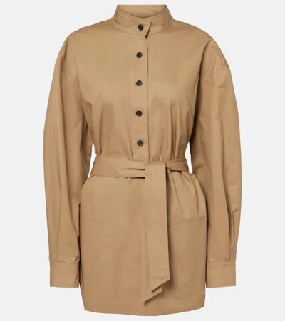 SAINT LAURENT BELTED COTTON SERGE TUNIC