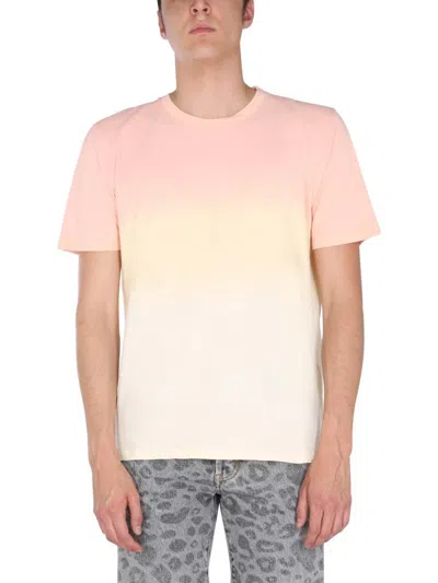 Saint Laurent Tie-dye Sunset T-shirt In Pink