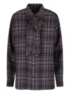 Saint Laurent Tie-fastening Checked Shirt In Multi