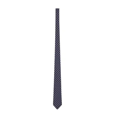 Saint Laurent Tie In Silk Jacquard In Blue