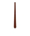 Saint Laurent Satin-finish Silk Tie In Burgundy