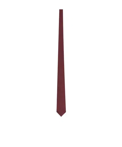 Saint Laurent Tie In Silk Taffeta In Burgundy