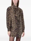 Saint Laurent Leopard-print Mini Dress In Multi