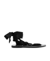 Saint Laurent Tie-strap Flat Sandals In Black