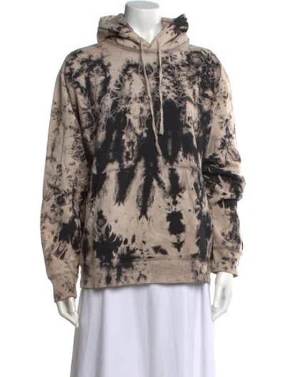 Pre-owned Saint Laurent Tie-dye Print Crew Neck Hoodie In Neutral