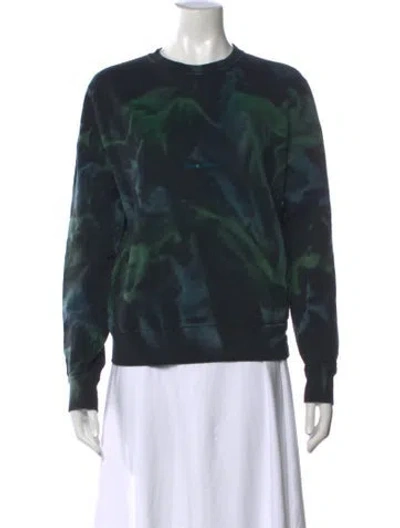 Pre-owned Saint Laurent Tie-dye Print Crew Neck Sweater In Black